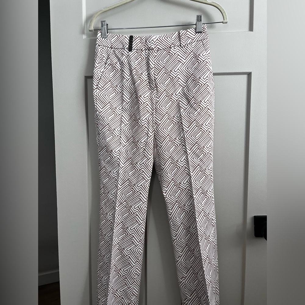 Peserico Made in Italy White & Brown Tailored Pants | Luxury Designer